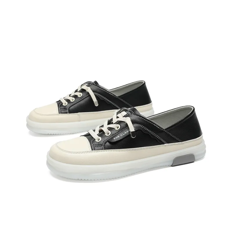 ZHR Flat White Shoes Wear resistant And Lightweight Low Top Skateboard Shoes Women's-8