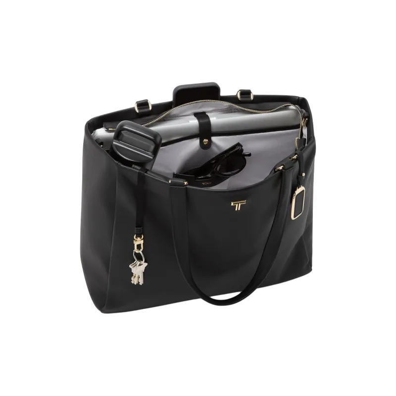 TUMI Leather Tote Bag Shopping Bag Handbag Women's Black-1