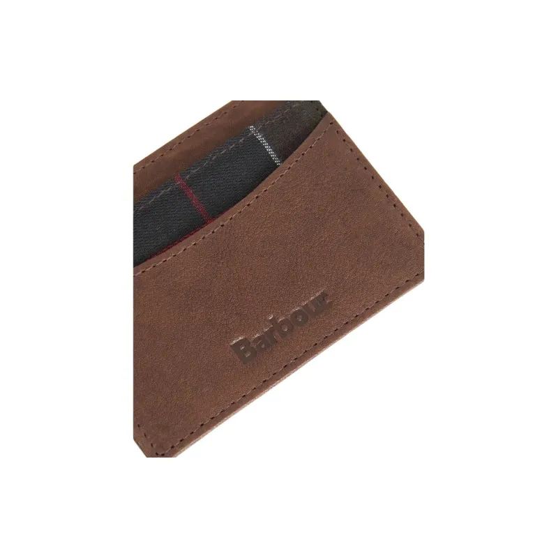 BARBOUR Leather Card Holder Combo Set Men's Brown-4