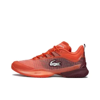 LACOSTE Slip Resistant Low Top Casual Shoes Men's Orange/Fuchsia