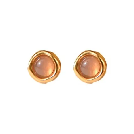 SHARK BABY Colored Glaze Jade Stud Earrings Women's-0