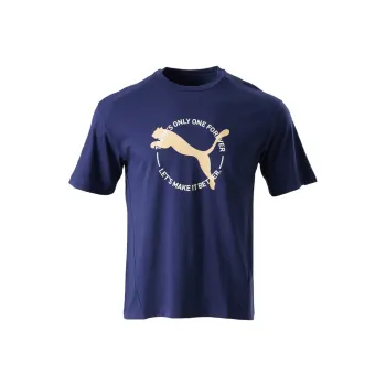 PUMA Drop Shoulder Sleeve T Shirt Unisex Blue