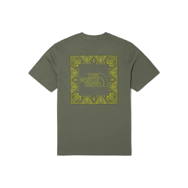 THE NORTH FACE Cashew Flower Collection T Shirts Men Army Green-0