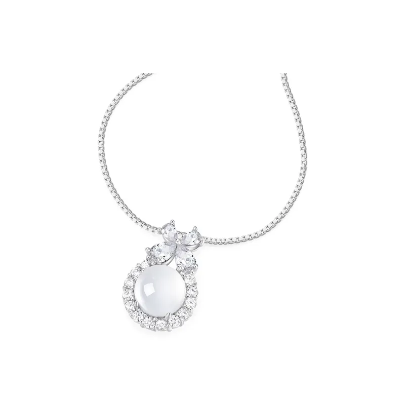 KADER Lucky Four Leaf Clover Series Chalcedony Necklaces Women's-1