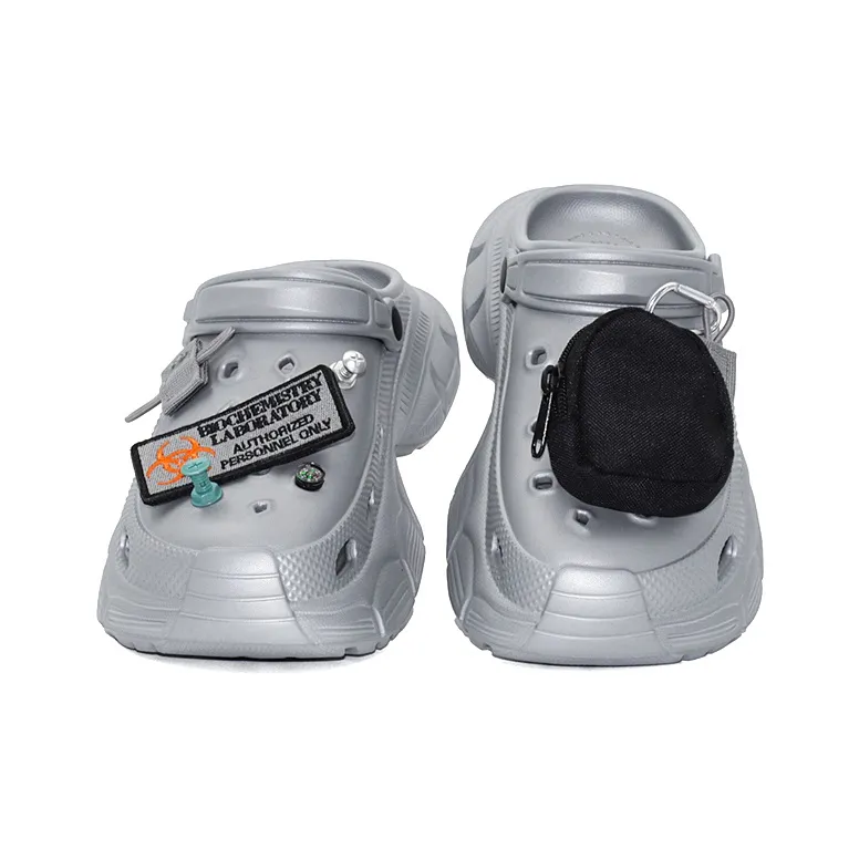 OUBT Urban Techwear, 3D Effect Pocket Design Clogs Unisex Silver-2