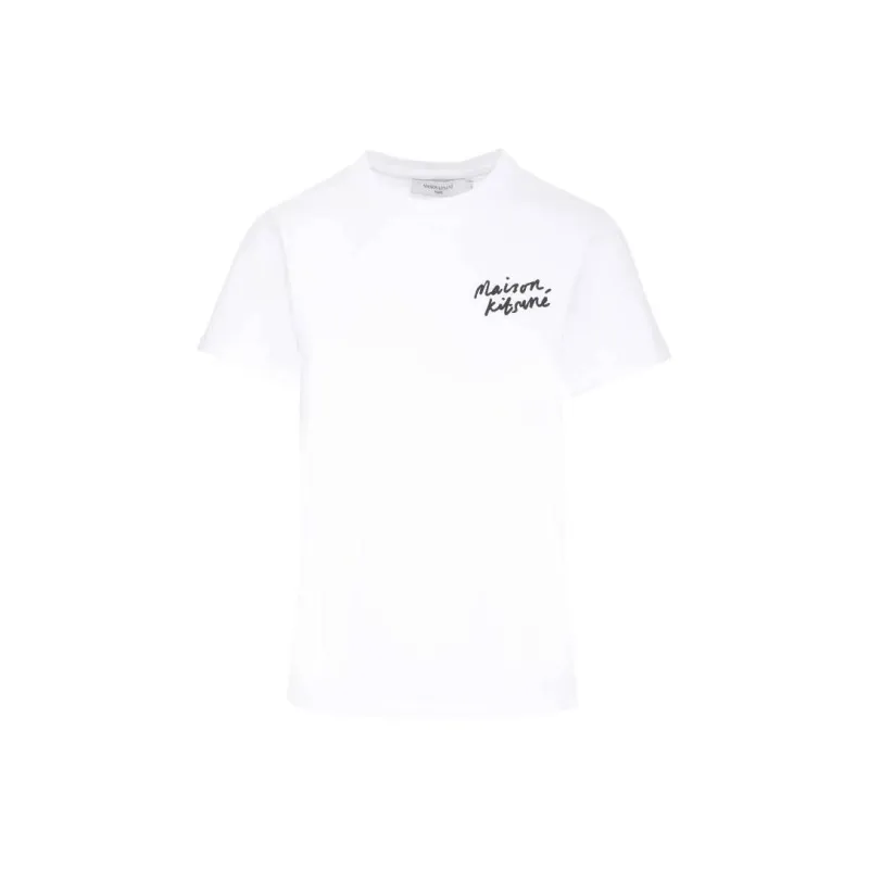 Maison Kitsune Logo Embroidered Crewneck T Shirt-0