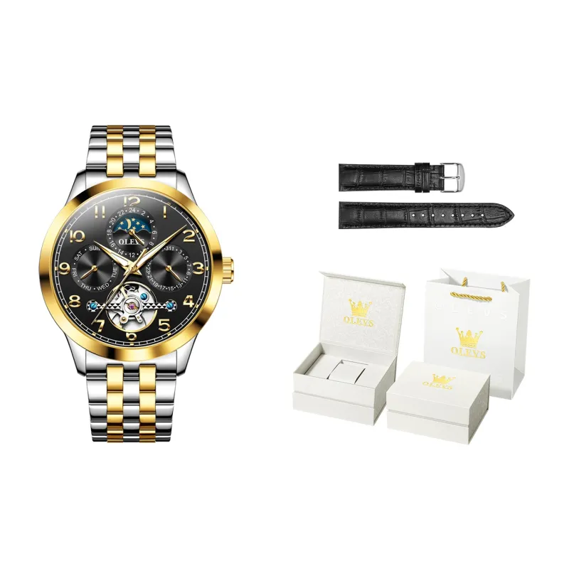 OLEVS Play The Cool Series Mechanical Movement Stainless Steel Watchband Watch Men's Watches White Dial-40