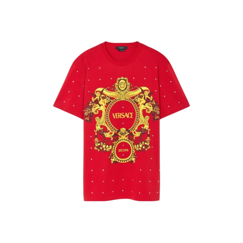 VERSACE BAROQUE T-Shirt Men's Red-0