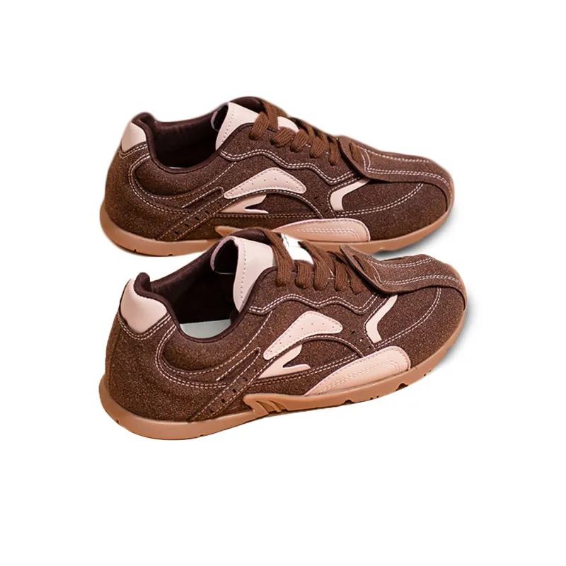 La Chapelle Anti Slip Wear Resistant Low Top Casual Shoes Women's Purple Brown-4
