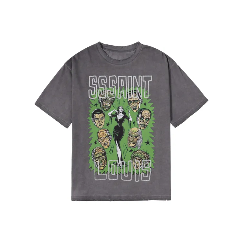 SSSAINT LOUIS T Shirts Unisex Washed Gray-0