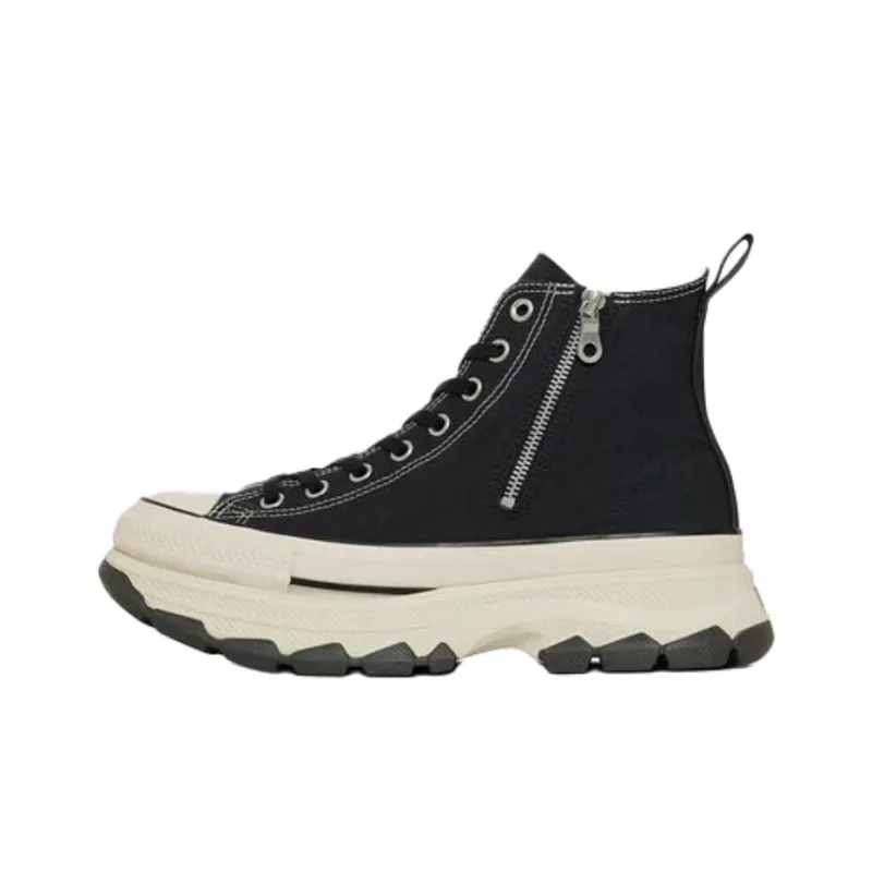 Converse All Star Trekwave Abrasion Resistant Height Increasing High Top Canvas Shoes Unisex Black-0
