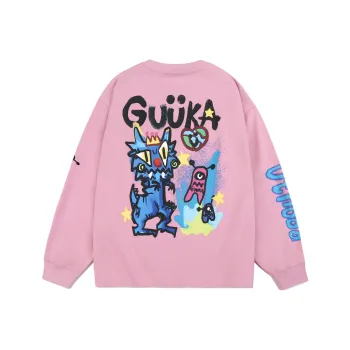 Guuka Long Sleeved T Shirt Unisex Smoke Pink Orchid