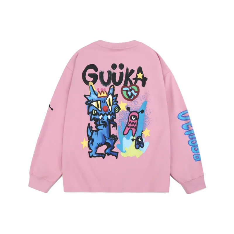 Guuka Long Sleeved T Shirt Unisex Smoke Pink Orchid-0