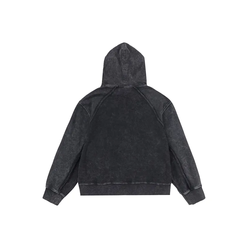 MT99 Sweatshirt Jacket Unisex Washed Black-1