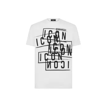 DSQUARED 2 Icon Logo Printed Crewneck T Shirt