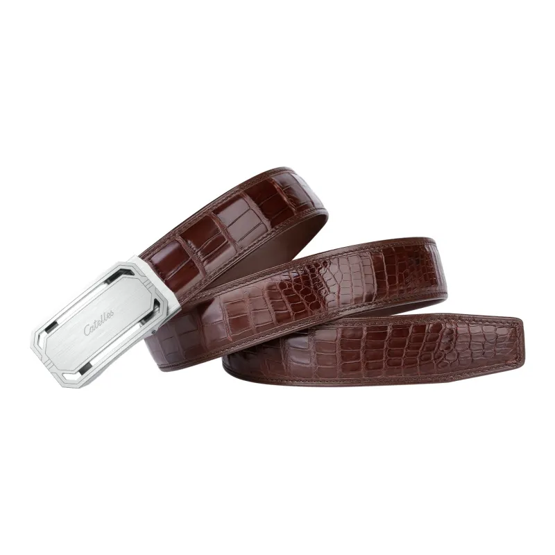 CATELLES Crocodile Leather Belts Men's 3.5cm-8