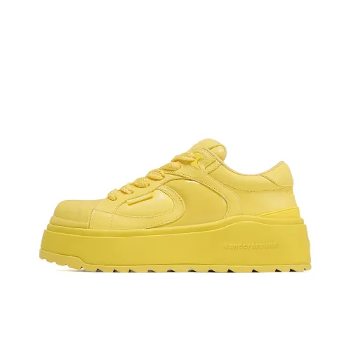 WANDER AROUND Anti Slip Wear Resistant Low Top Skateboard Shoes Unisex Sunshine Yellow