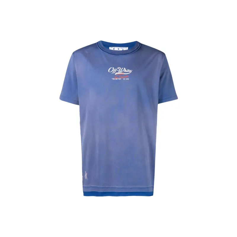 OFF WHITE T Shirts Men Blue-0