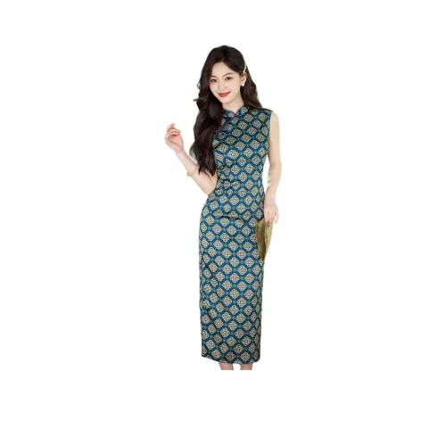 ENEESSI Spring Summer Release Cheongsam Women's Dark Blue