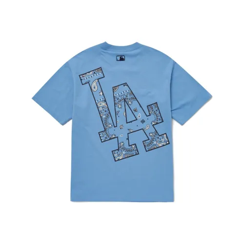 MLB T Shirt Unisex Light Blue Korean Style