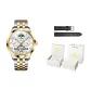 Men's Steel Band White Dial[Luxury Box+Leather Strap]