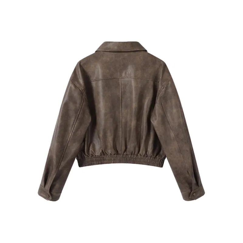 COMBO Leather Jacket Unisex Coffee-1