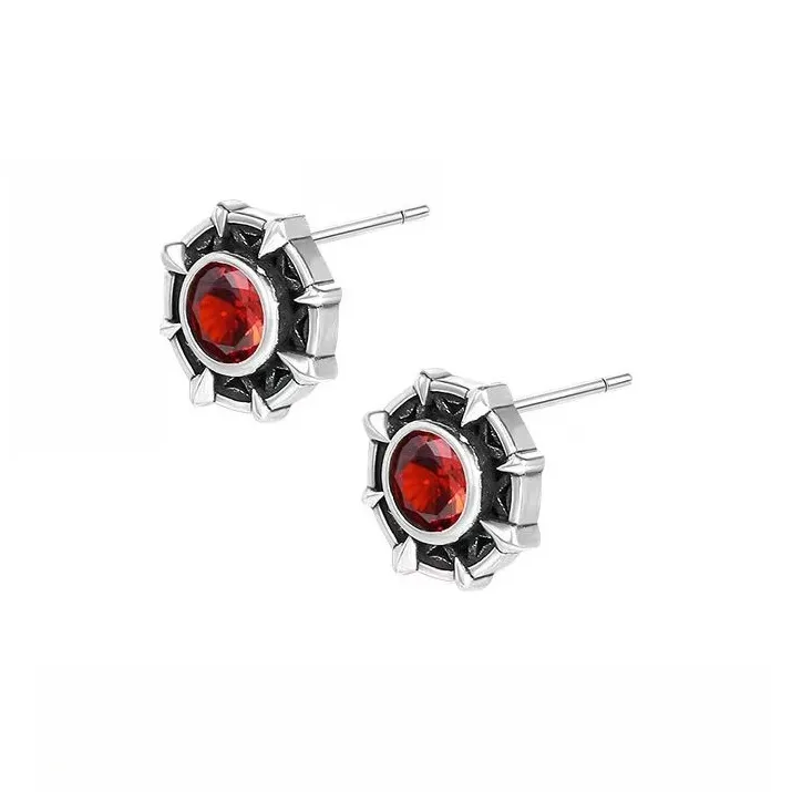ZWU 925 Silver Needles Stud Earrings Unisex-2