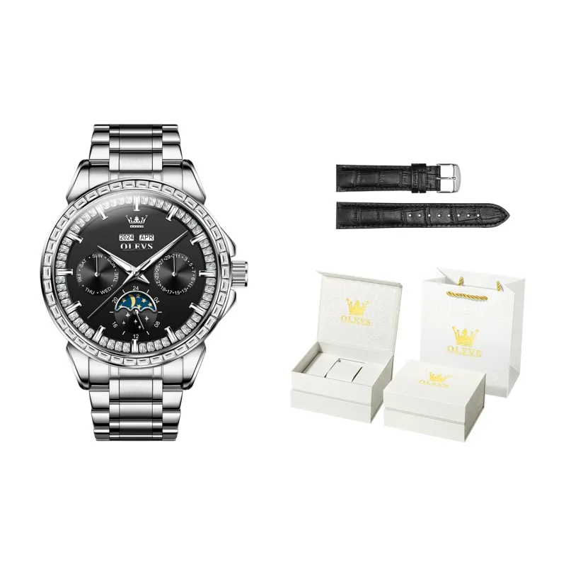 OLEVS Wisdom Series Mechanical Movement Watch Men's Watches White Dial-12