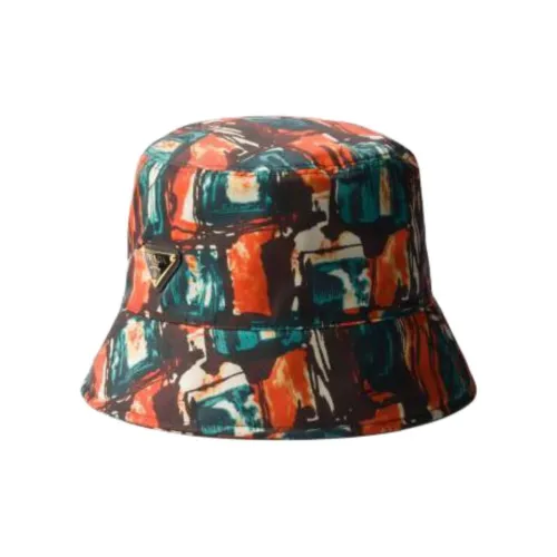 PRADA Recycled Nylon Bucket Hats Women's Orange