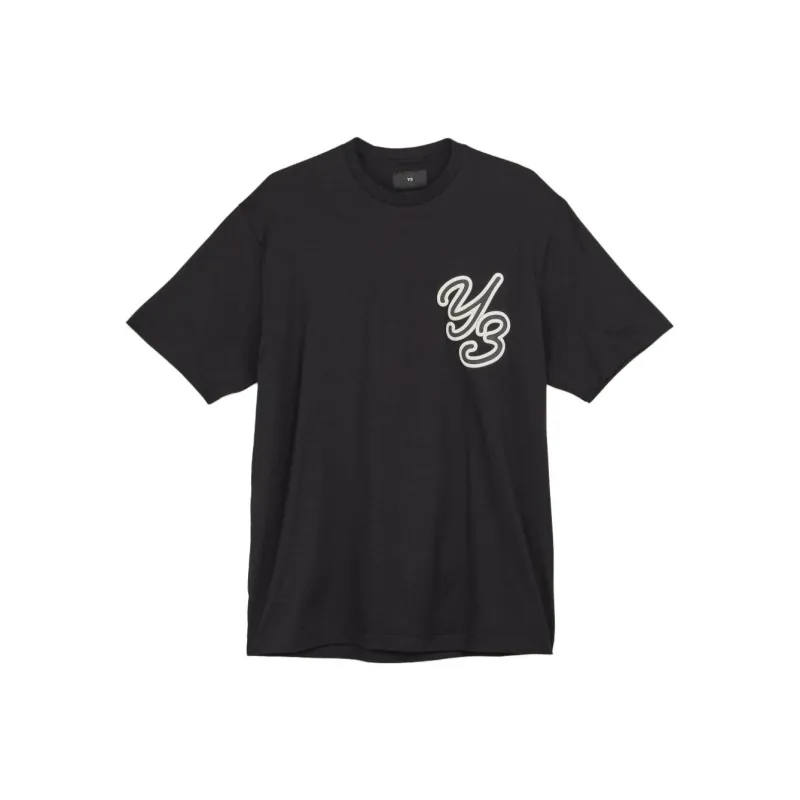 Y-3 GFX S/S Logo-flocked T-shirt-0