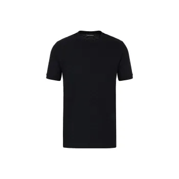EMPORIO ARMANI Mercerised jersey T shirt With All over Jacquard Eagle