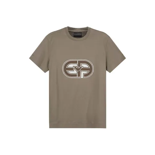 EMPORIO ARMANI T-Shirts Men Khaki Brown