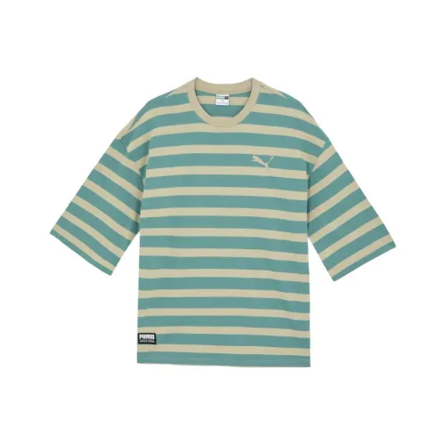 PUMA Drop Shoulder Sleeve T Shirt Unisex Ore Blue