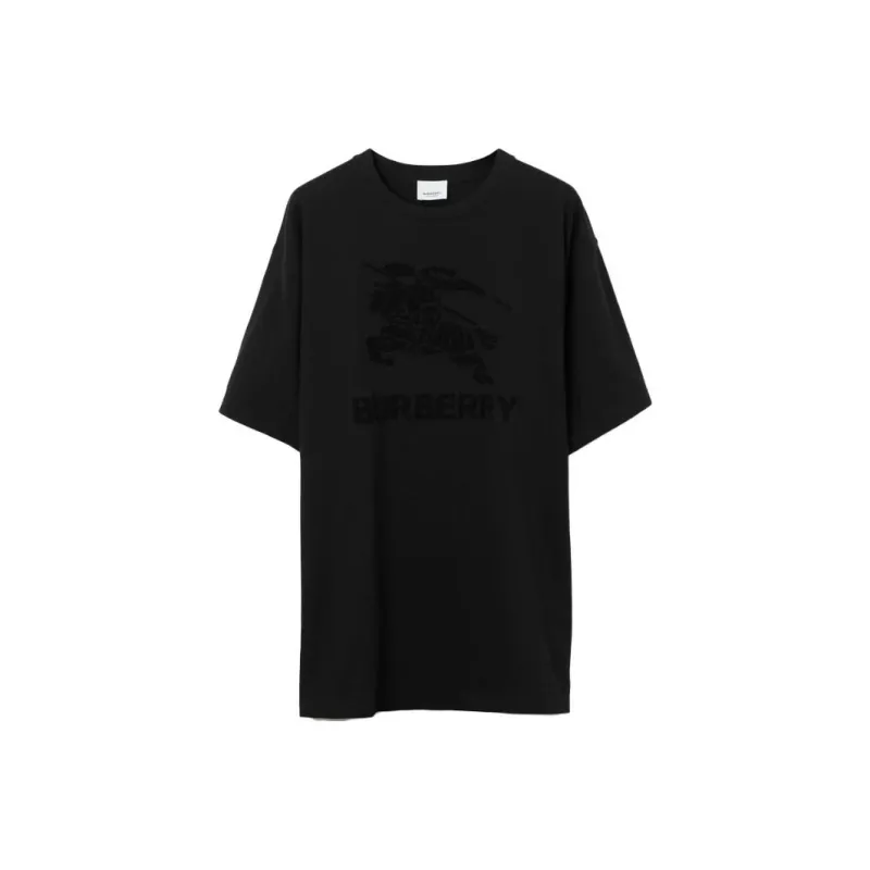 Burberry Embroidered Ekd Cotton T shirt-0
