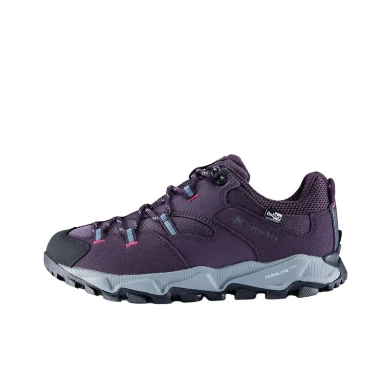 Columbia Anti-Slip Wear-Resistant Low-Top Hiking Shoes Women's Purple Loose Fit-0