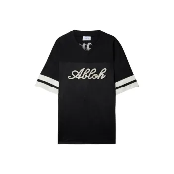 OFF WHITE V Neck Short Sleeved T Shirt