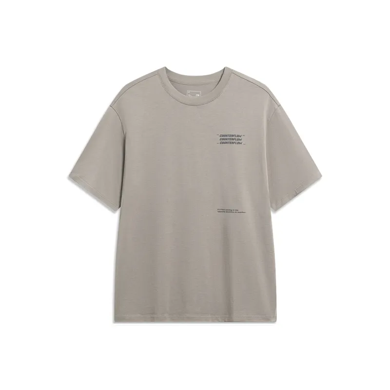 LiNing CF Tracing Sports Fashion Collection T Shirt Unisex Pomegranate Peel Yellow-0