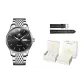 Steel Band Jet Black[Luxury Box+Leather Strap]