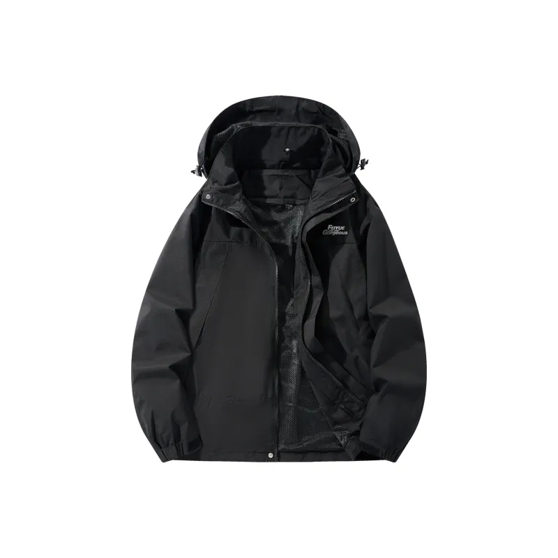 Feiyue Warm Water Repellent Rainproof Windbreaker Jacket Unisex Matcha Green-0