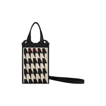 MARNI Polyester Tote Bag, Shopping Bag, Handbag Extra Mini Women's White/Black