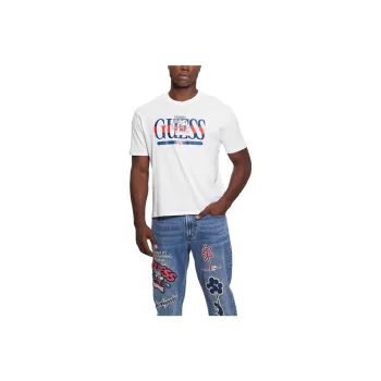 GUESS Cartoon Signature Tee T-Shirt Men's White
