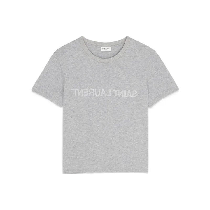 SAINT LAURENT Reverse T Shirt 'Gris Chine/Naturel'-0