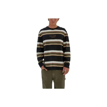 GUESS Originals Eco Classic Logo Stripe Tee T-Shirt Men's Green