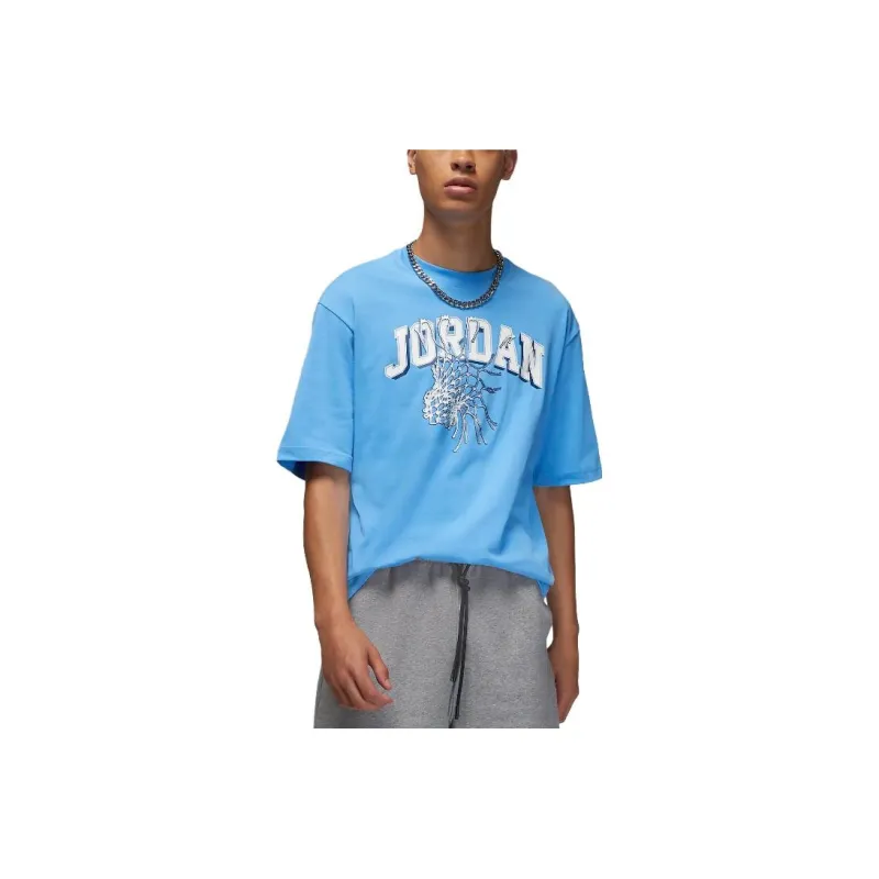 Jordan T Shirts Men Sky Blue-0