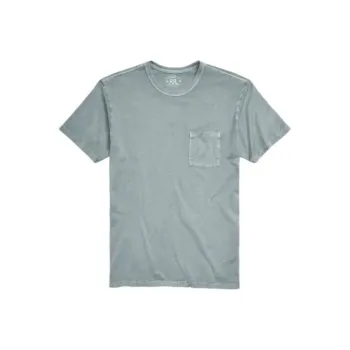 DOUBLE RL Garment Dyed Pocket T Shirt T Shirt Men's Blue