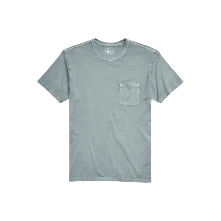 DOUBLE RL Garment Dyed Pocket T Shirt T Shirt Men's Blue-0