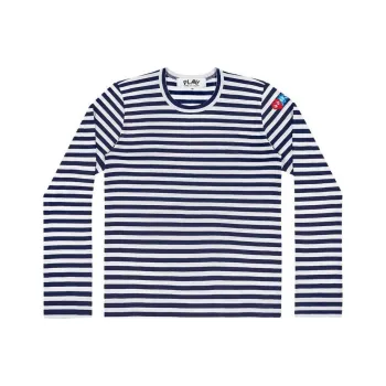 COMME DES GARCONS SHIRT Double Heart Striped T Shirt