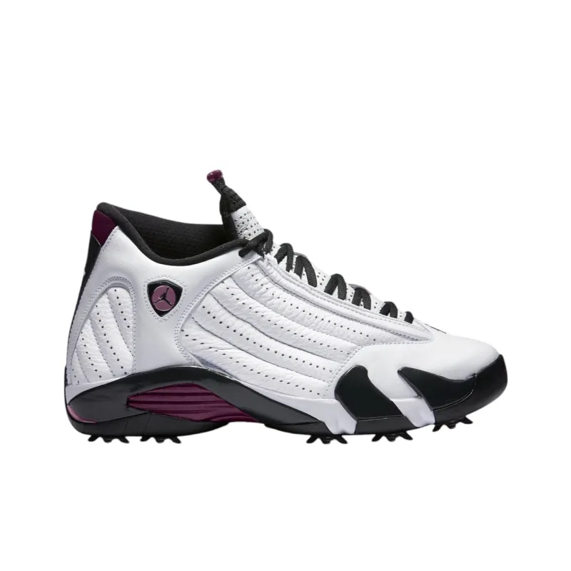 Jordan Air Jordan 14 Anti-Slip Wear-Resistant Mid-Top Golf Shoes Unisex White-1