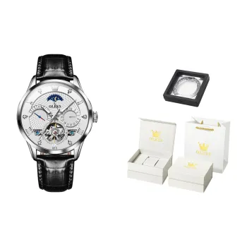 OLEVS Play The Cool Series Mechanical Movement Watch Men's Watches White Dial
