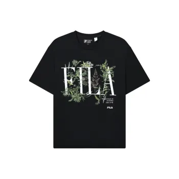 FILA Drop Shoulder Sleeve T Shirt Men's Black